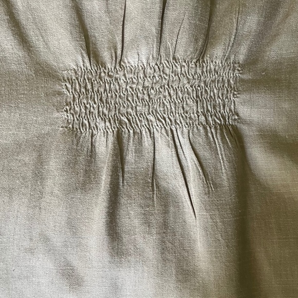 L.L. Bean Linen Tencel Blend Johnny Collar Shirt Taupe Soft Lightweight Comfy S - Picture 5 of 8